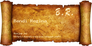 Bendi Regina névjegykártya